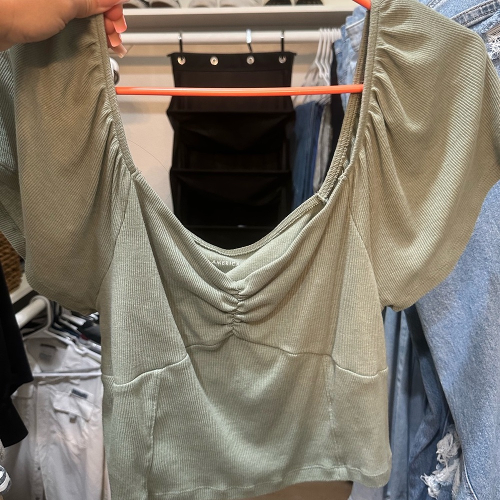 American Eagle Outfitters Sage Green Blouse